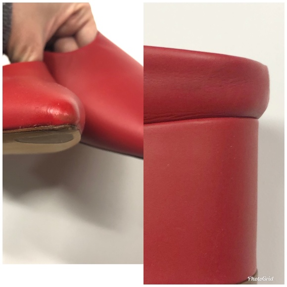 VINCE Ralston Red Pointed Toe Leather Mules - Picture 8 of 8